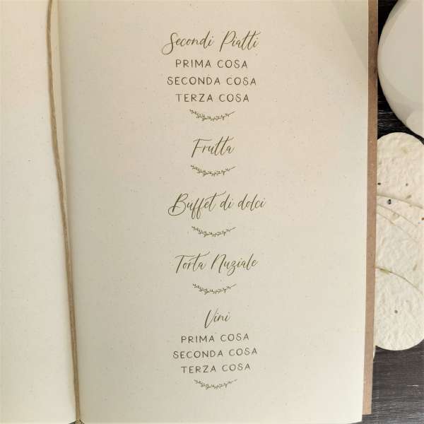 menù matrimonio ecofriendly ecofattoart